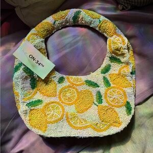 ON 34th - Beaded Lemon Patterned Mini Bag